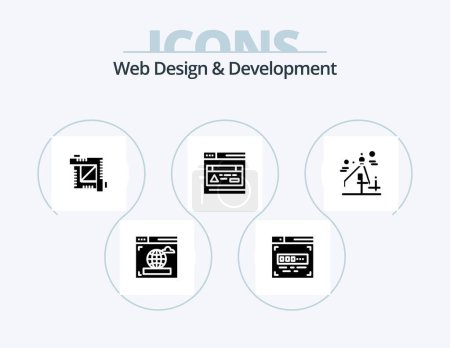 Téléchargez les illustrations : Conception et développement Web Glyph Icon Pack 5 Icon Design. . web . interface . éditeur graphique - en licence libre de droit