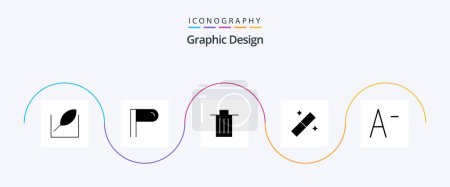 Ilustración de Design Glyph 5 Icon Pack Including . garbage. font. tool - Imagen libre de derechos