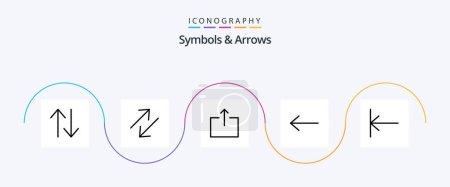 Illustration for Symbols and Arrows Line Filled Flat 5 Icon Pack Including . send. home - Royalty Free Image