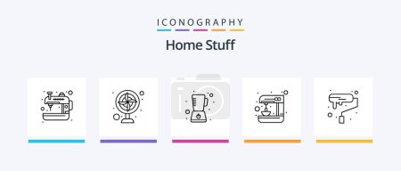 Illustration for Home Stuff Line 5 Icon Pack Including music system. stool. hand. household. chair. Creative Icons Design - Royalty Free Image