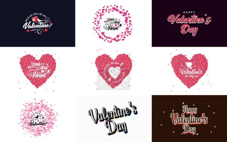 Ilustración de Love word art design with a heart-shaped background and a sparkling effect - Imagen libre de derechos