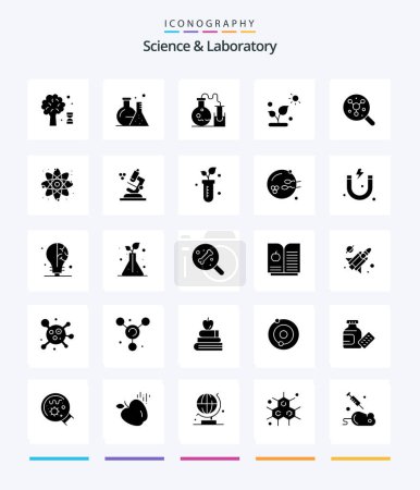 Ilustración de Creative Science 25 Glyph Solid Black icon pack  Such As react. science. biology. molecule. search - Imagen libre de derechos