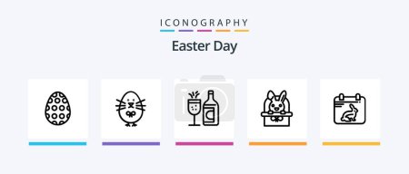 Illustration for Easter Line 5 Icon Pack Including baby. chicken. gift. egg. easter. Creative Icons Design - Royalty Free Image