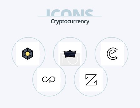 Illustration for Cryptocurrency Line Filled Icon Pack 5 Icon Design. coin . crypto . crypto currency. coin - Royalty Free Image