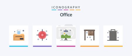 Illustration for Office Flat 5 Icon Pack Including . dustbin. seo. business. office desk. Creative Icons Design - Royalty Free Image