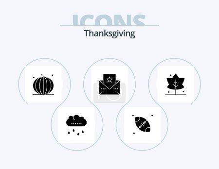 Illustration for Thanks Giving Glyph Icon Pack 5 Icon Design. giving. leaf. halloween. thanksgiving. greeting - Royalty Free Image