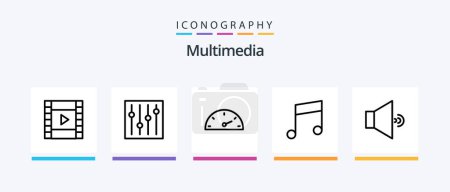 Téléchargez les illustrations : Multimedia Line 5 Icon Pack Including . volume. preferences. control. Creative Icons Design - en licence libre de droit