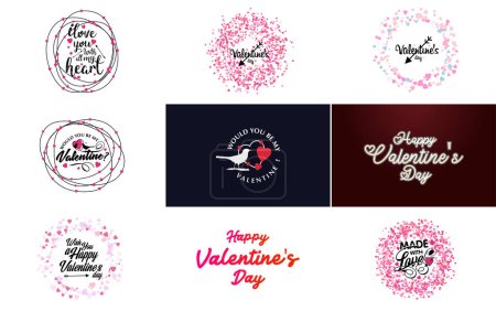 Ilustración de Love word art design with a heart-shaped gradient background - Imagen libre de derechos