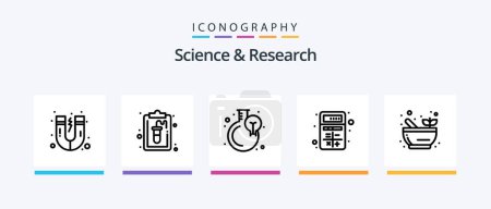 Ilustración de Science Line 5 Icon Pack Including interaction. apps. soup. app. apple. Creative Icons Design - Imagen libre de derechos