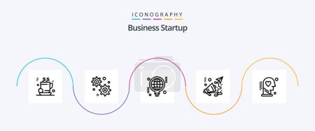 Illustration for Business Startup Line 5 Icon Pack Including speaker. finance . business . idea - Royalty Free Image