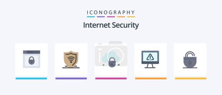 Illustration for Internet Security Flat 5 Icon Pack Including security. information. shield. data. security. Creative Icons Design - Royalty Free Image