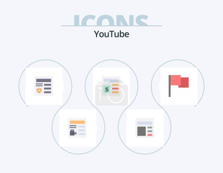 Ilustración de Youtube Flat Icon Pack 5 Icon Design. flag. bank. basic. document. basic - Imagen libre de derechos