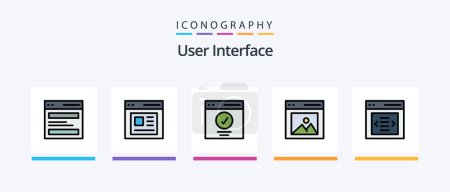 Illustration for User Interface Line Filled 5 Icon Pack Including interface. communication. search. page. Creative Icons Design - Royalty Free Image