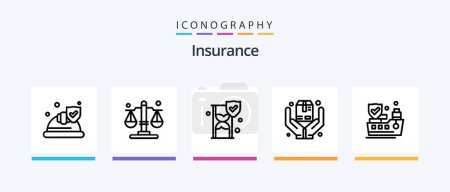 Téléchargez les illustrations : Insurance Line 5 Icon Pack Including . protection. money. insurance. law. Creative Icons Design - en licence libre de droit