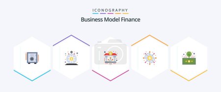 Ilustración de Finanzas 25 Pack de iconos planos que incluye crowdsourcing. campaña. Dinero. digital. blockchain - Imagen libre de derechos