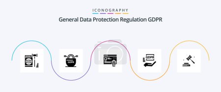 Illustration for Gdpr Glyph 5 Icon Pack Including compliance . security. gdpr . been . gdpr - Royalty Free Image
