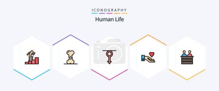 Illustration for Human 25 FilledLine icon pack including jury. court. human. love. hand - Royalty Free Image