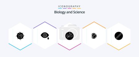 Illustration for Biology 25 Glyph icon pack including science. medicine. smoking. chemistry. science - Royalty Free Image
