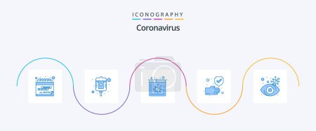 Illustration for Coronavirus Blue 5 Icon Pack Including search. safe. browser. protection. clean - Royalty Free Image