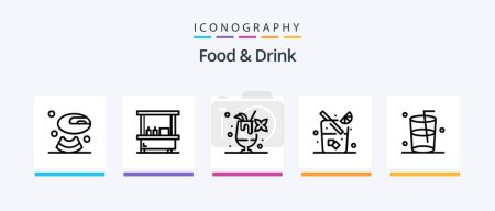 Illustration for Food And Drink Line 5 Icon Pack Including . food. drink. melon. drink. Creative Icons Design - Royalty Free Image