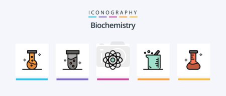 Illustration for Biochemistry Line Filled 5 Icon Pack Including biochemistry. hazardous. biology. chemistry. biochemistry. Creative Icons Design - Royalty Free Image