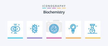 Téléchargez les illustrations : Biochemistry Blue 5 Icon Pack Including chemical. find. chemistry. lab. science. Creative Icons Design - en licence libre de droit