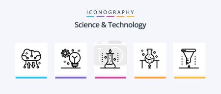 Illustration for Science And Technology Line 5 Icon Pack Including eco testing. biology. learning. internet cloud. cloud service. Creative Icons Design - Royalty Free Image