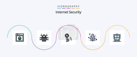 Illustration for Internet Security Line Filled Flat 5 Icon Pack Including protection. security. internet. protection. internet - Royalty Free Image