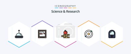 Illustration for Science 25 FilledLine icon pack including . . education. suit. astronaut - Royalty Free Image