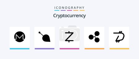 Téléchargez les illustrations : Cryptocurrency Glyph 5 Icon Pack Including cryptocurrency . crypto currency. crypto . crypto . z cash. Creative Icons Design - en licence libre de droit