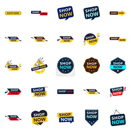 Téléchargez les illustrations : 25 Vibrant Shop Now Sale Banners to Help You Stand Out - en licence libre de droit