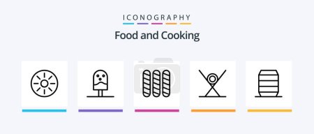 Illustration for Food Line 5 Icon Pack Including noodles. meal. and. food. dish. Creative Icons Design - Royalty Free Image