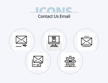 Téléchargez les illustrations : Email Line Icon Pack 5 Icon Design. email. cancel. email. block. email - en licence libre de droit