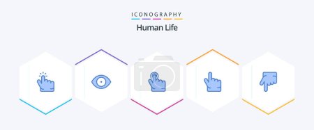 Illustration for Human 25 Blue icon pack including . click. . forefinger - Royalty Free Image