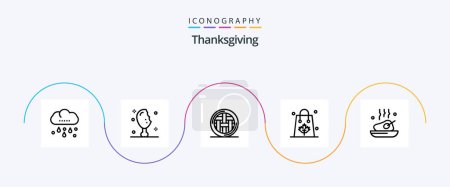 Ilustración de Thanksgiving Line 5 Icon Pack Including thanksgiving. sale. dinner. bag. thanksgiving - Imagen libre de derechos