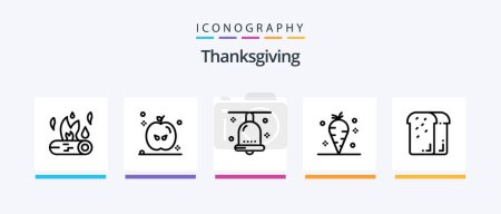 Téléchargez les illustrations : Thanksgiving Line 5 Icon Pack Including bread. thanksgiving. thanksgiving icon. holiday. festival. Creative Icons Design - en licence libre de droit