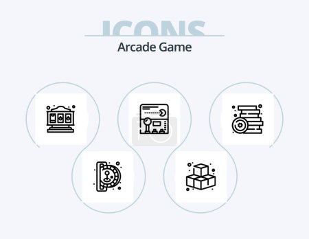 Téléchargez les illustrations : Arcade Line Icon Pack 5 Icon Design. . jeux. . jeu - en licence libre de droit