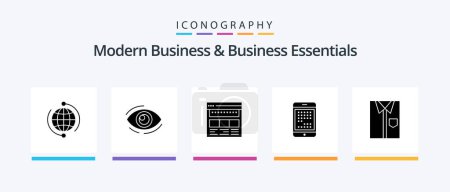 Illustration for Modern Business And Business Essentials Glyph 5 Icon Pack Including corporate. browser. find. website. see. Creative Icons Design - Royalty Free Image