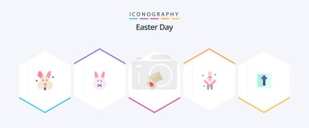 Illustration for Easter 25 Flat icon pack including . sign. church. holiday. corss - Royalty Free Image