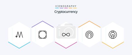 Téléchargez les illustrations : Cryptocurrency 25 Line icon pack including cloakcoin . currency. crypto . cryptocurrency . blockchain - en licence libre de droit