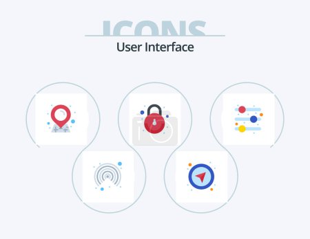 Illustration for User Interface Flat Icon Pack 5 Icon Design. . . map. user interface. user - Royalty Free Image