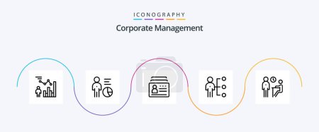Ilustración de Corporate Management Line 5 Icon Pack Including meeting. interview. id. recruitment. job - Imagen libre de derechos