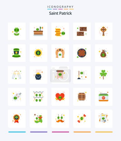 Illustration for Creative Saint Patrick 25 Flat icon pack  Such As cross. value. coin. ingot. patrick - Royalty Free Image