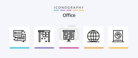 Illustration for Office Line 5 Icon Pack Including . board. seo. Creative Icons Design - Royalty Free Image