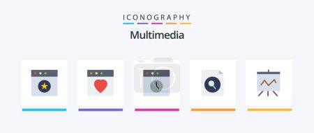Ilustración de Multimedia Flat 5 Icon Pack Including . search. . Creative Icons Design - Imagen libre de derechos