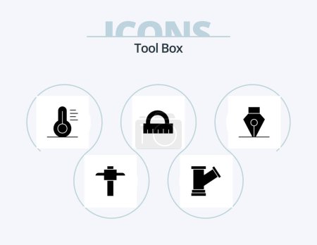 Illustration for Tools Glyph Icon Pack 5 Icon Design. . . tools. tool. ink - Royalty Free Image