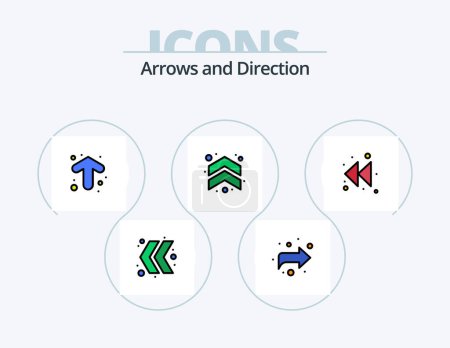 Illustration for Arrow Line Filled Icon Pack 5 Icon Design. . left. - Royalty Free Image