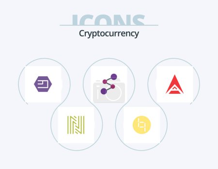 Téléchargez les illustrations : Cryptocurrency Flat Icon Pack 5 Icon Design. coin. crypto currency. emercoin. crypto. spreadcoin - en licence libre de droit