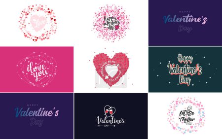 Ilustración de Be My Valentine Valentine's holiday lettering for greeting card - Imagen libre de derechos