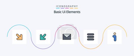 Illustration for Basic Ui Elements Line Filled Flat 5 Icon Pack Including interface. info. massege. i. task - Royalty Free Image